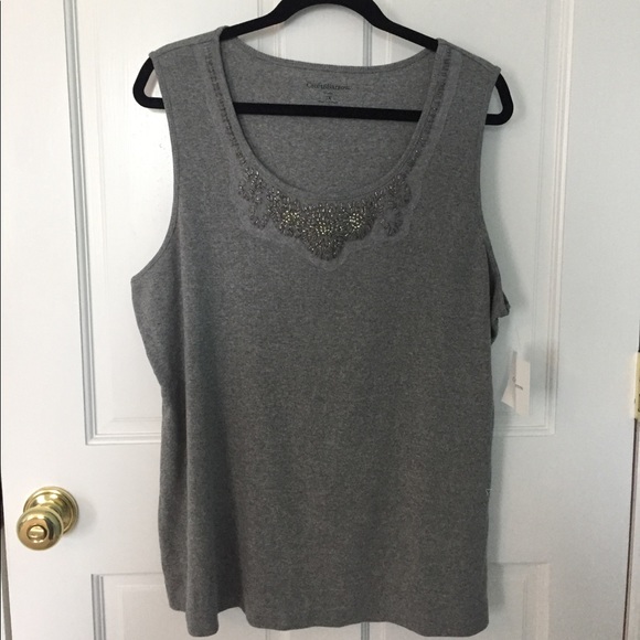 Croft & Barrow embelished tank - Picture 1 of 4